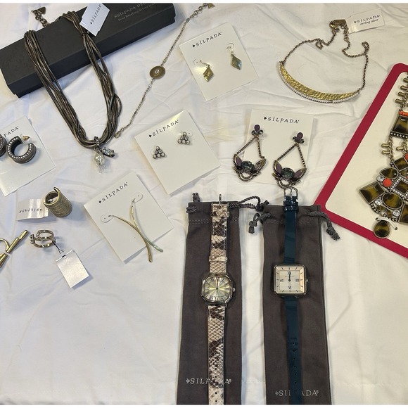 Silpada Jewelry - SILPADA KR Lot Retired 14 Pieces Rings Necklaces Earrings Jewelry Watch NOS $700